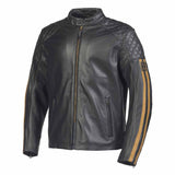 Triumph Braddan air race Black Gold Leather Motorcycle Jacket