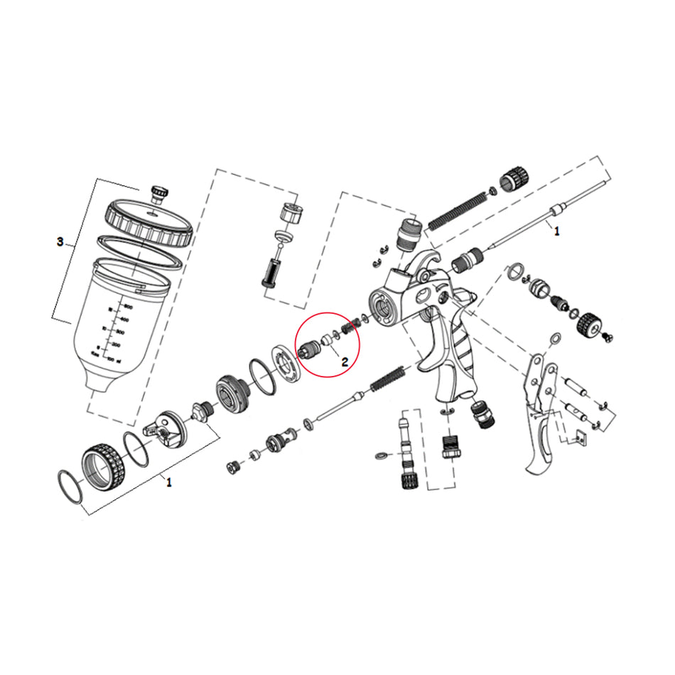 IWATA 2SPRAY NEEDLE PACKING FOR PS.GRAVITY / SUCTION GUN