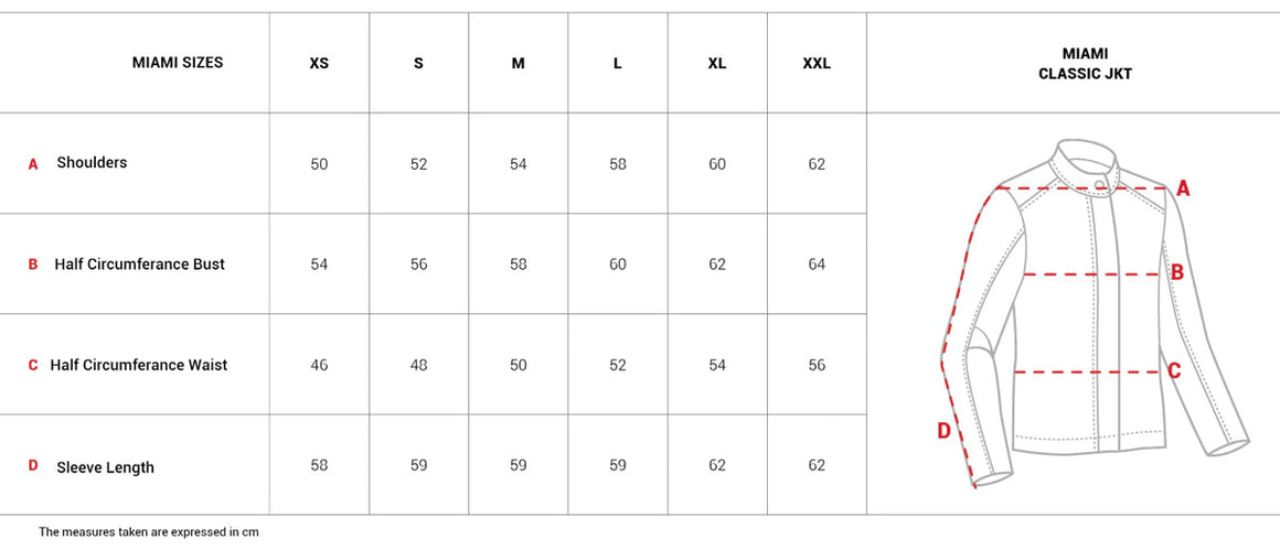 Miami-jacket-sizes