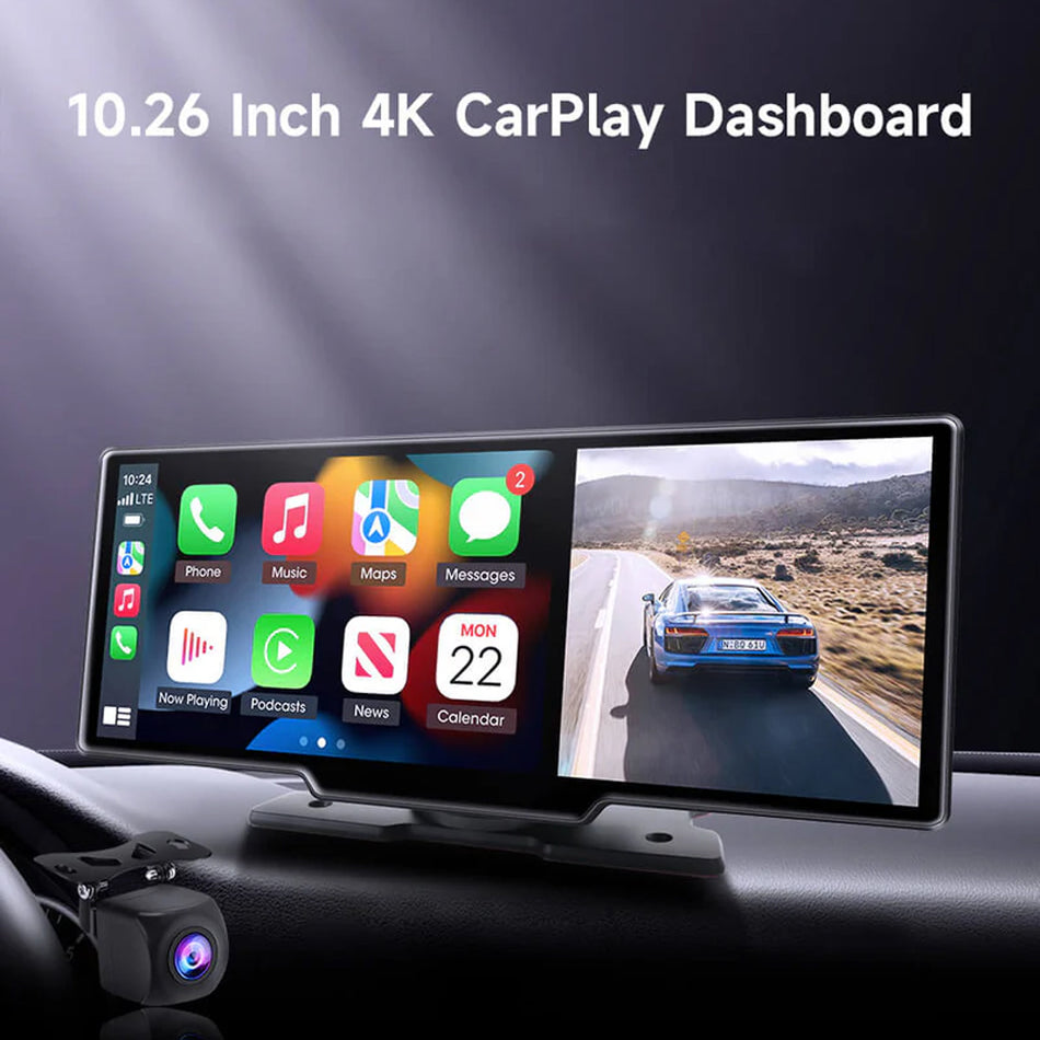 OTTOCAST CARPLAY & ANDROID AUTO WIRELESS SCREEN 10" WITH 2K FRONT CAMERA + REAR CAMERA