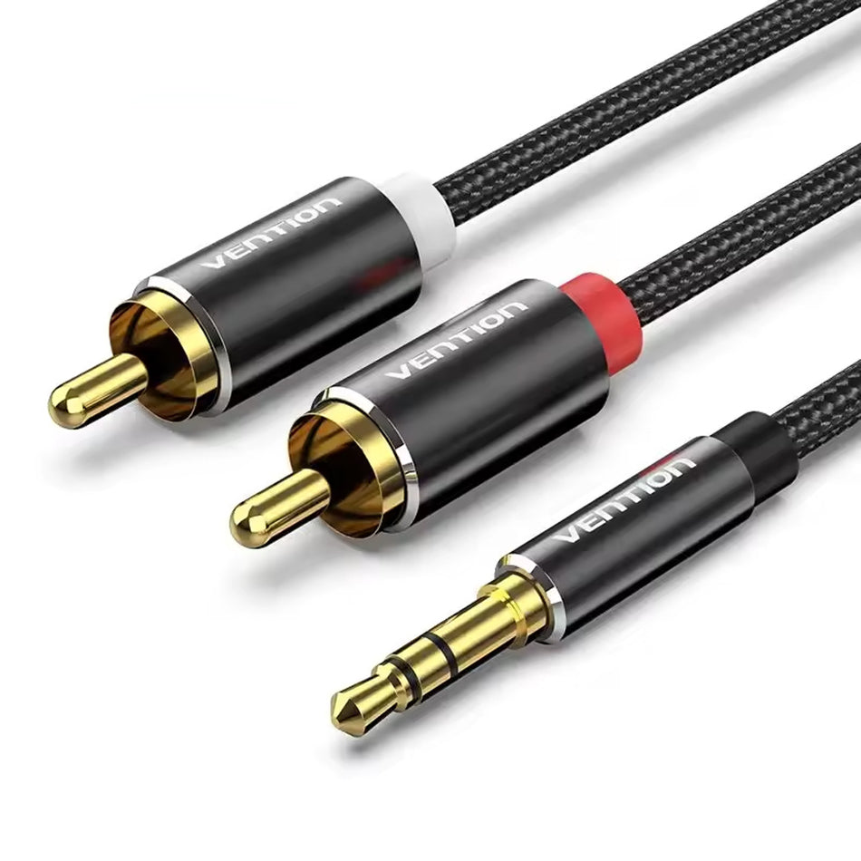 VENTION 2X RCA MALE TO 3.5MM TRS CABLE 3M FOR SKAA AKIKO/RUSH