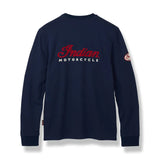 Men's Script Logo Embroidered Long Sleeve Jumper - Navy