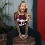 286655802 Women's IMC X HH Tattoos & Cycles T-shirt, Red, Small