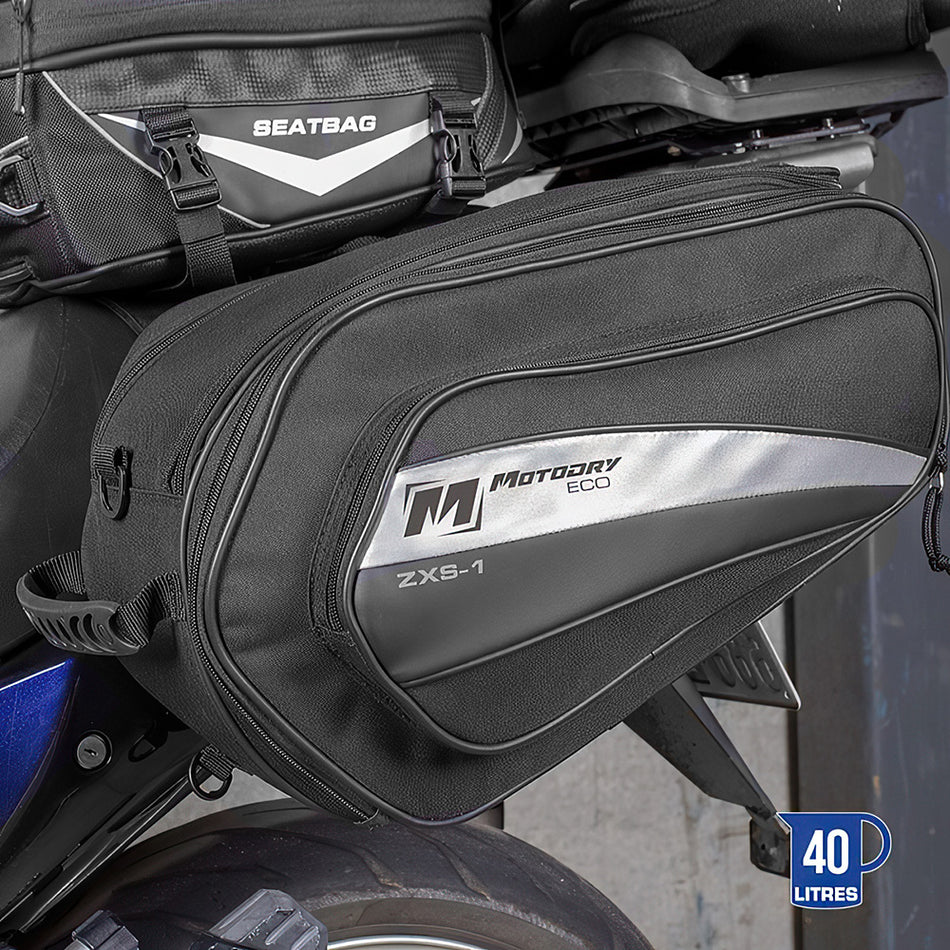 ZXS-1 Expandable Saddle Bags Motodry - on bike