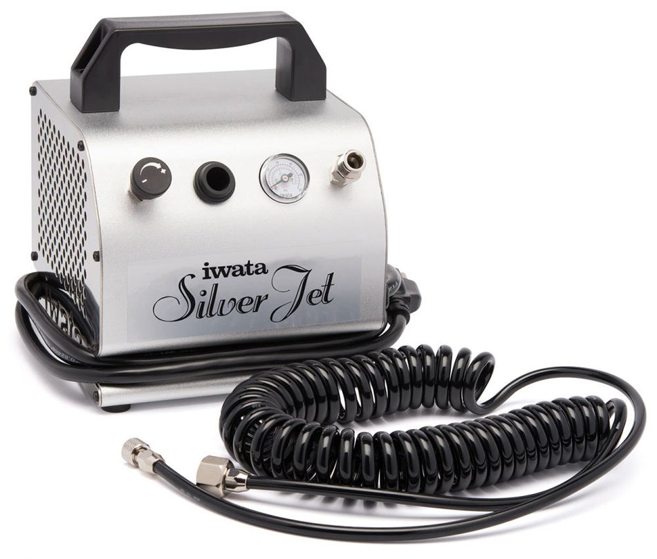IWATA AIRBRUSH COMPRESSOR SILVER JET + FILTER