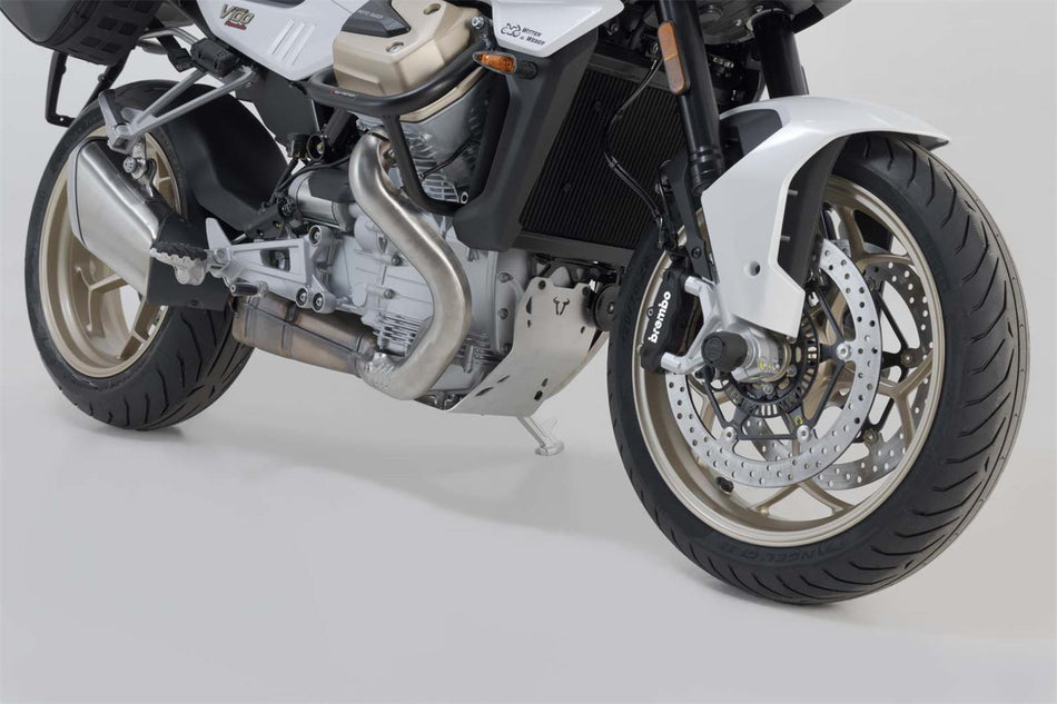 BASH PLATE SW MOTECH SILVER MOTO-GUZZI V100 MANDELLO 22-ON