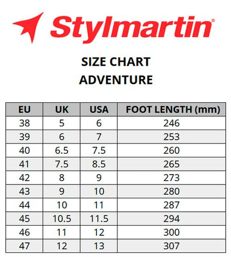 Stylmartin-Adventure-size-chart