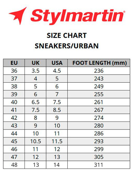 Stylmartin-Sneakers-Size-Chart