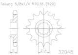 SPROCKET FRONT MOTO MASTER STEEL 13T HUSQVARNA CR SM SMR SMS TC TE TXC WR