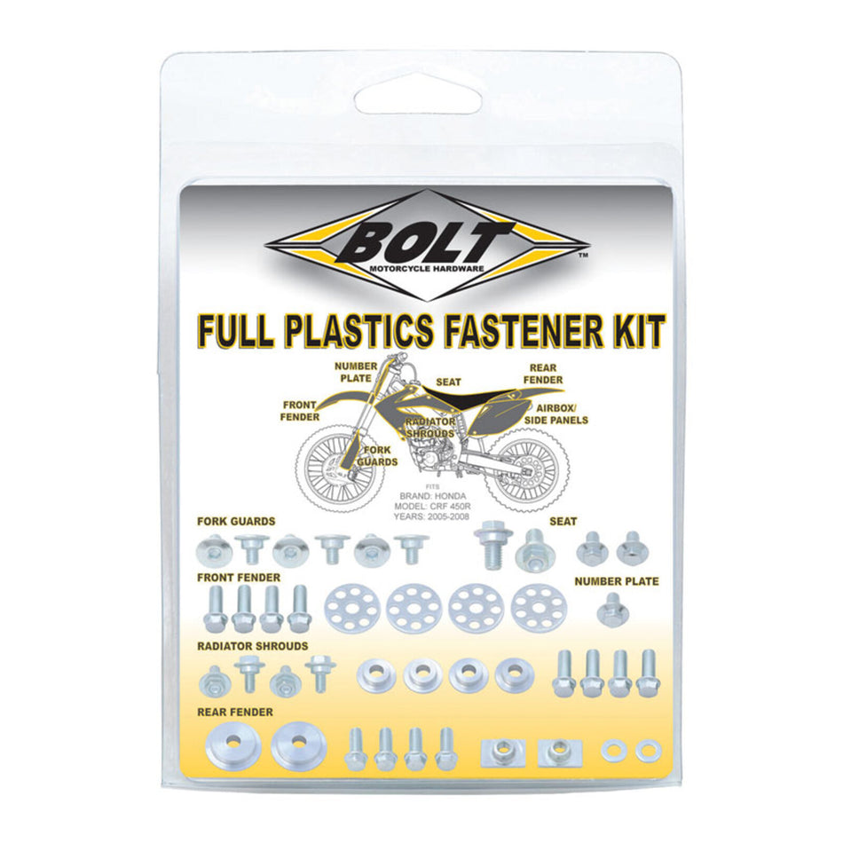 Bolt Plastics Fastener Kit Honda CR125/250 '00-'07 CRF450R '00-'04