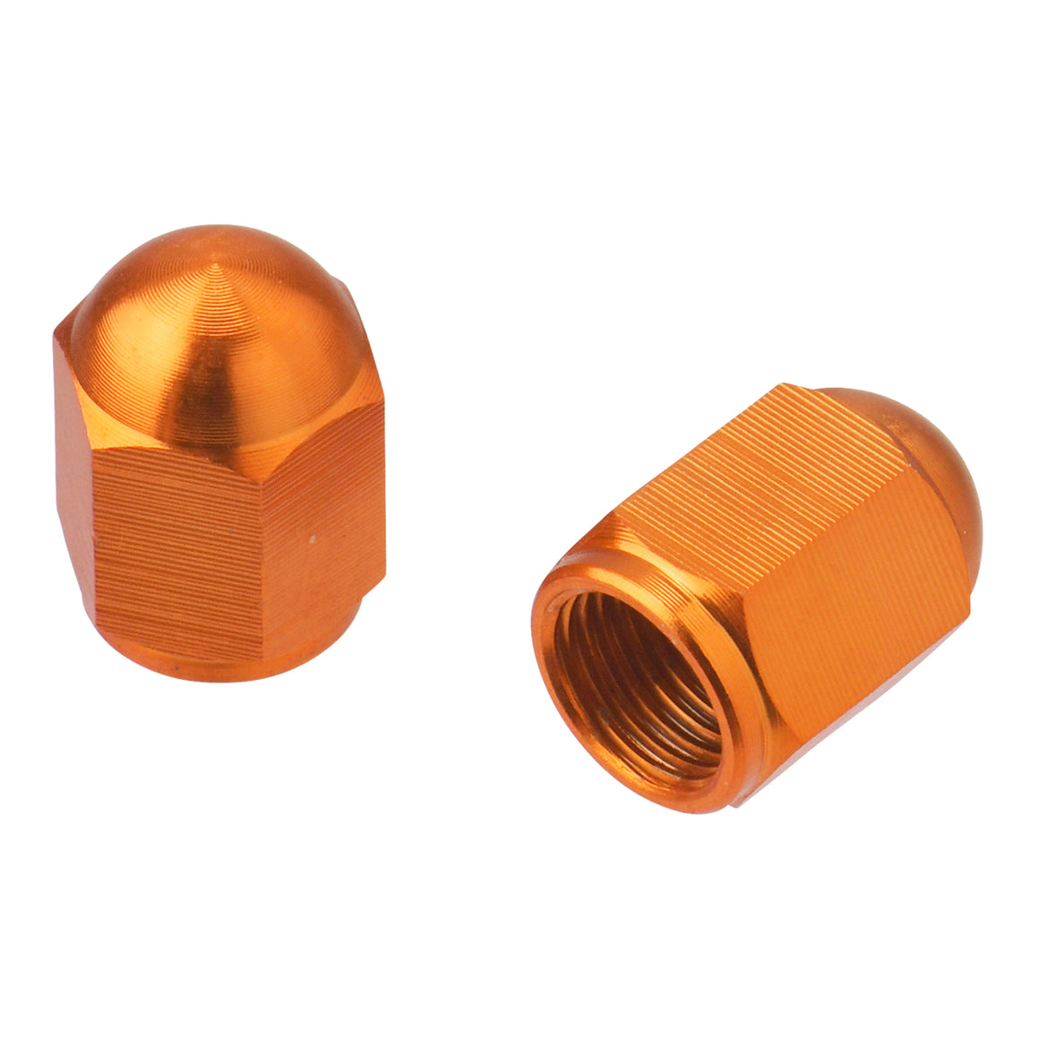 DRC ALUMINUM VALVE CAPS 2PCS ORANGE