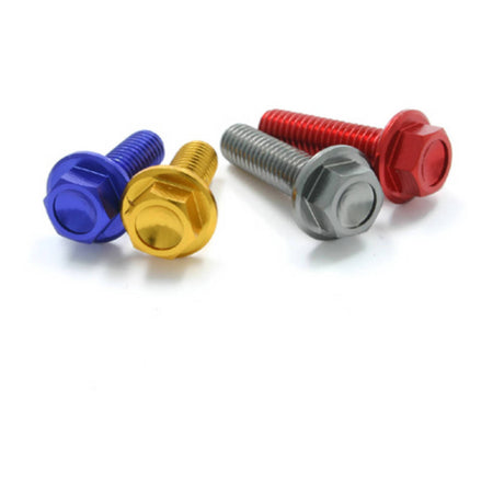 DRC Aluminum M6 Flange Bolts 12mm - Gold 4pcs