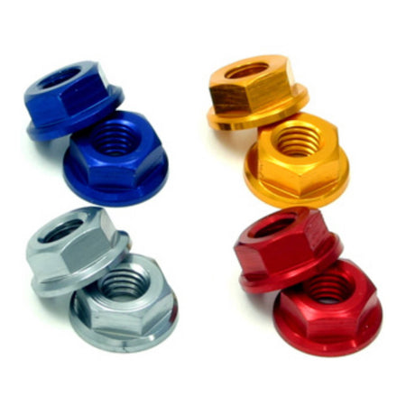 DRC ALUMINUM M6 FLANGE NUTS BLACK 4PCS