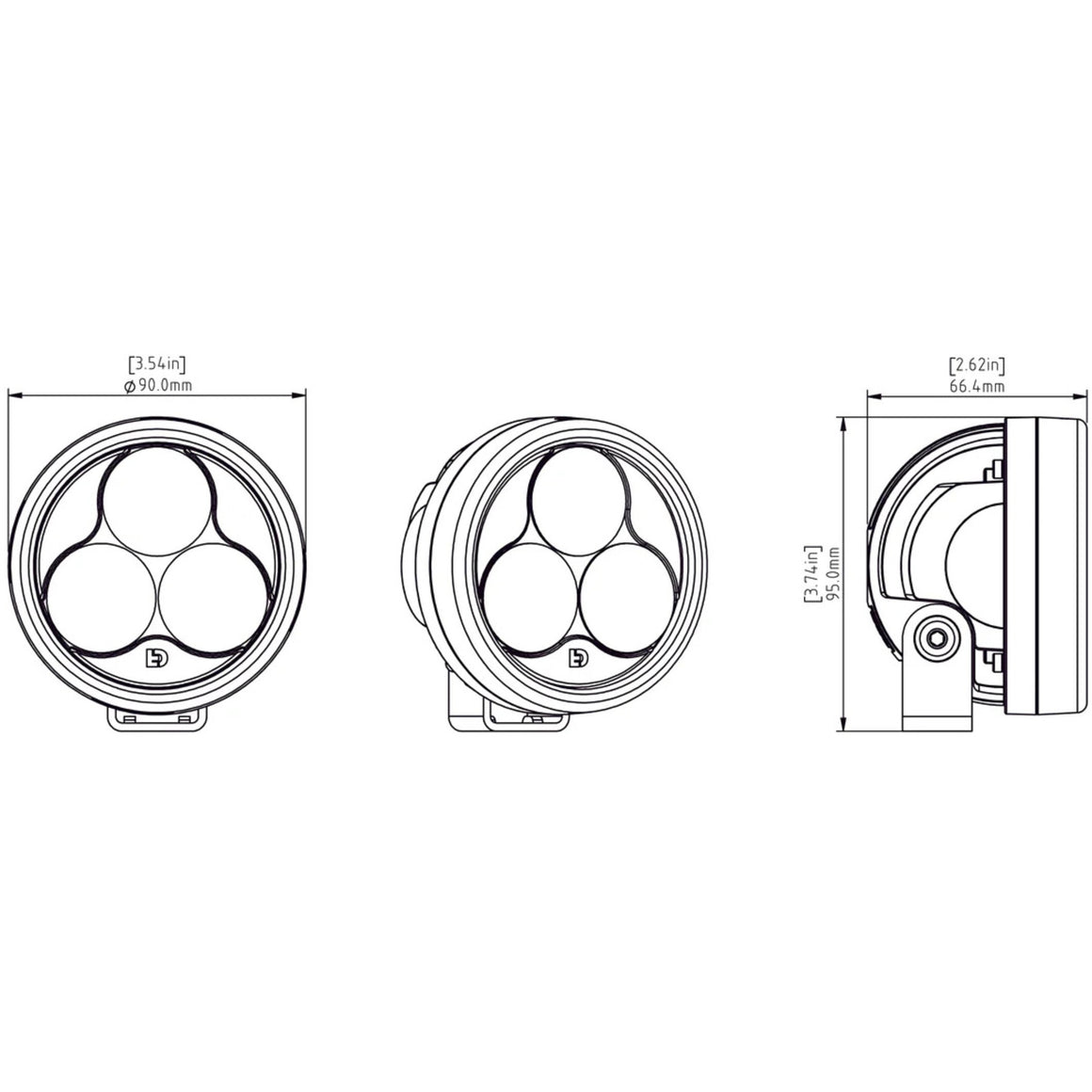 Denali D3 LED Driving Light - DataDim™ Technology - Single
