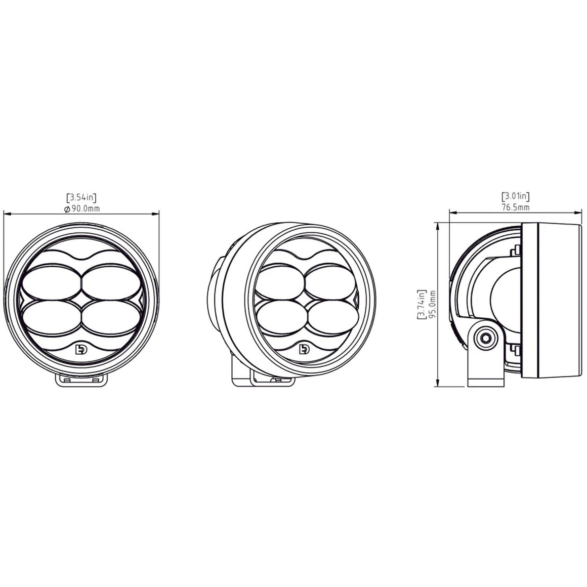 Denali D3 LED Fog Light - DataDim™ Technology - Single
