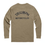 MTLS21013 Dean Long Sleeve Khaki Waffle T-Shirt