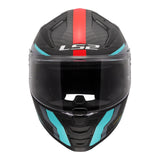 LS2 FF811 Vector II Carbon Grid Helmet - Red / Cyan