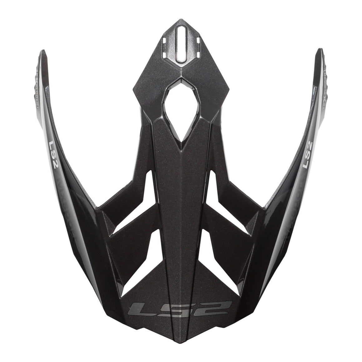 LS2 MX701 Frontier Helmet Peak - Gloss Titanium / Red