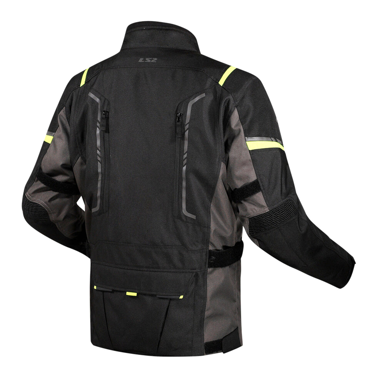 LS2 Narvik Men's Jacket - Grey / Black / Hi-Vis Yellow