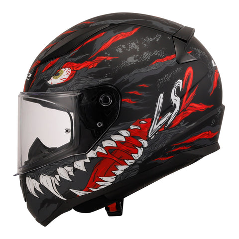 LS2 FF353 Rapid II Kaiju Helmets - Matte Black / Red / White 06