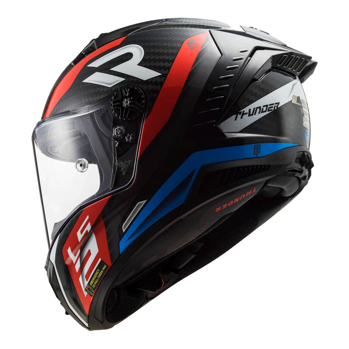 LS2 FF805C Thunder Carbon Supra Helmet - Red / Blue