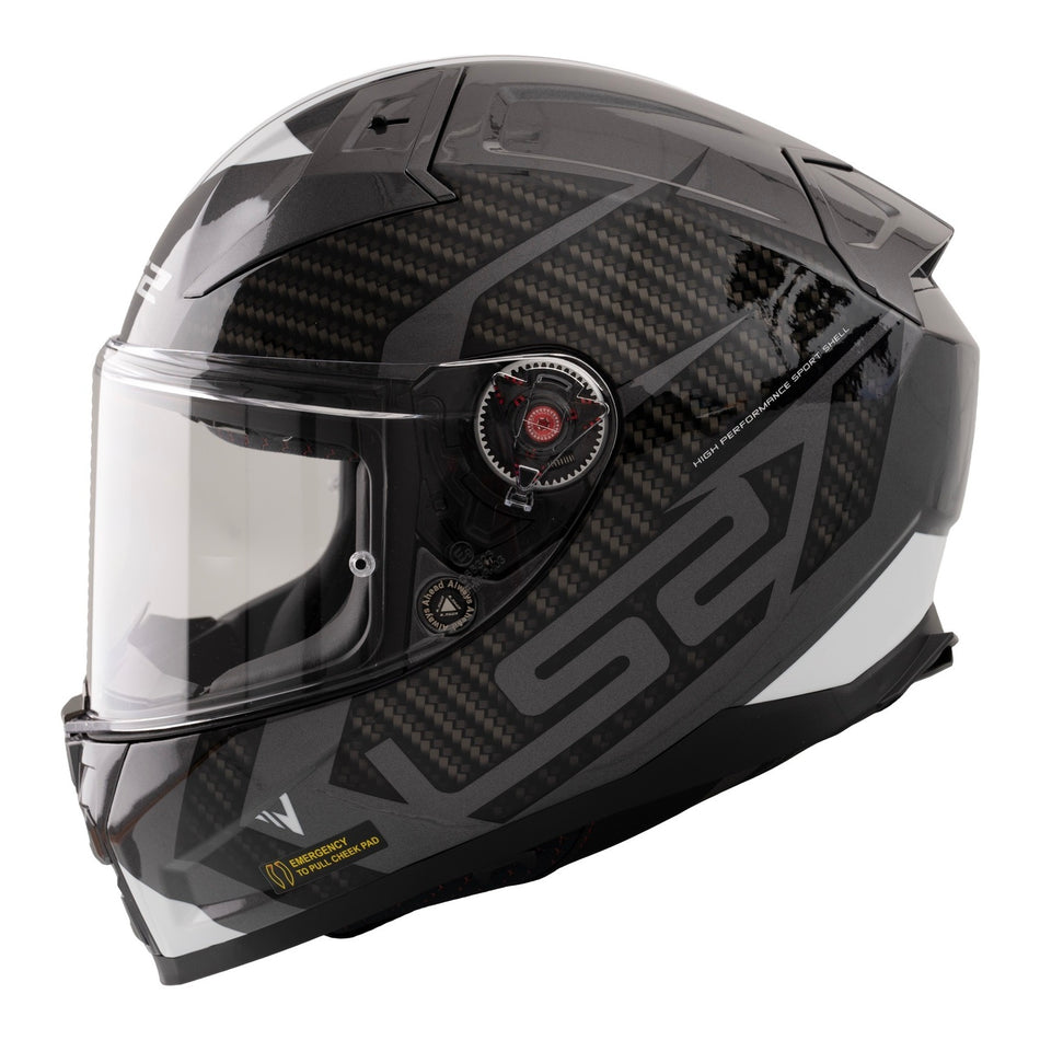 LS2 FF811 Vector II Splitter Helmets - Gloss Black / White 06
