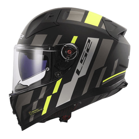 LS2 FF811 Vector II Helmet Tron - Matte Black / Hi-Vis Yellow