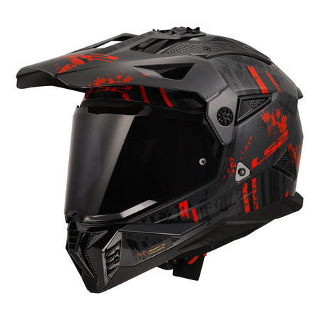 LS2 MX702 Pioneer II Crazy - Black / Grey / Red 06