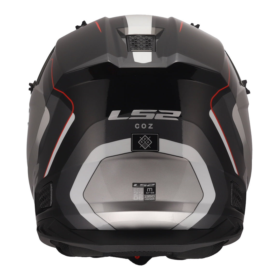 LS2 MX706 COZ Arched Helmet - Black / Silver / Titanium 06