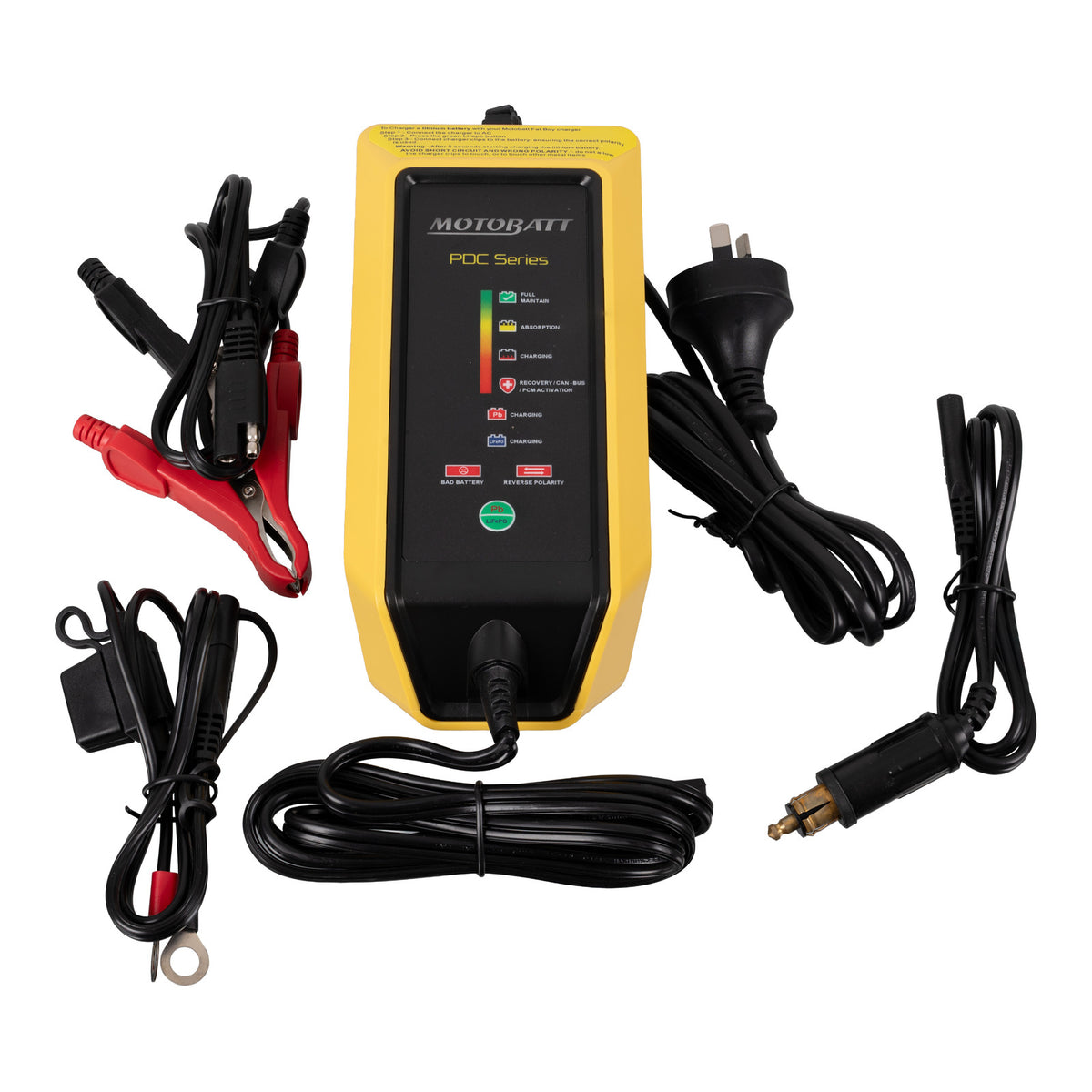 Motobatt Charger Fat Boy 12v 2.0A suits Conventional, AGM, GEL & Lithium