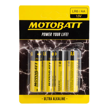 Motobatt AA (LR6) 1.5 Alkaline Battery 4 per Card (10Box)