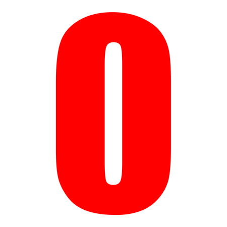 Whites Race Number - Red #0 (10 Pack)