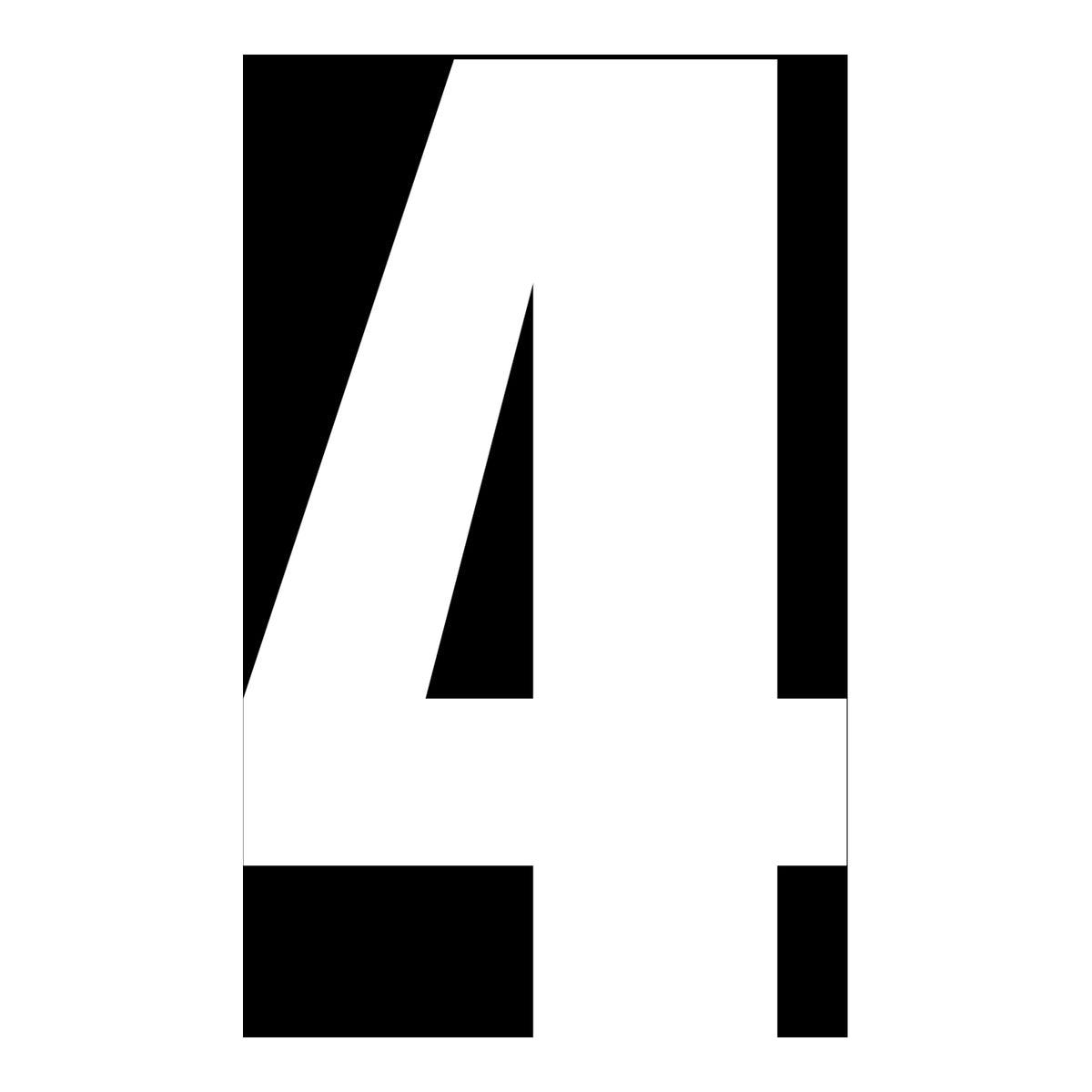 Whites Race Number - White #4 (10 Pack)