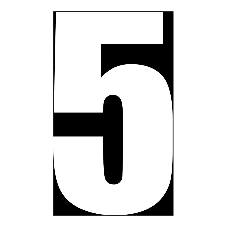 Whites Race Number - White #5 (10 Pack)