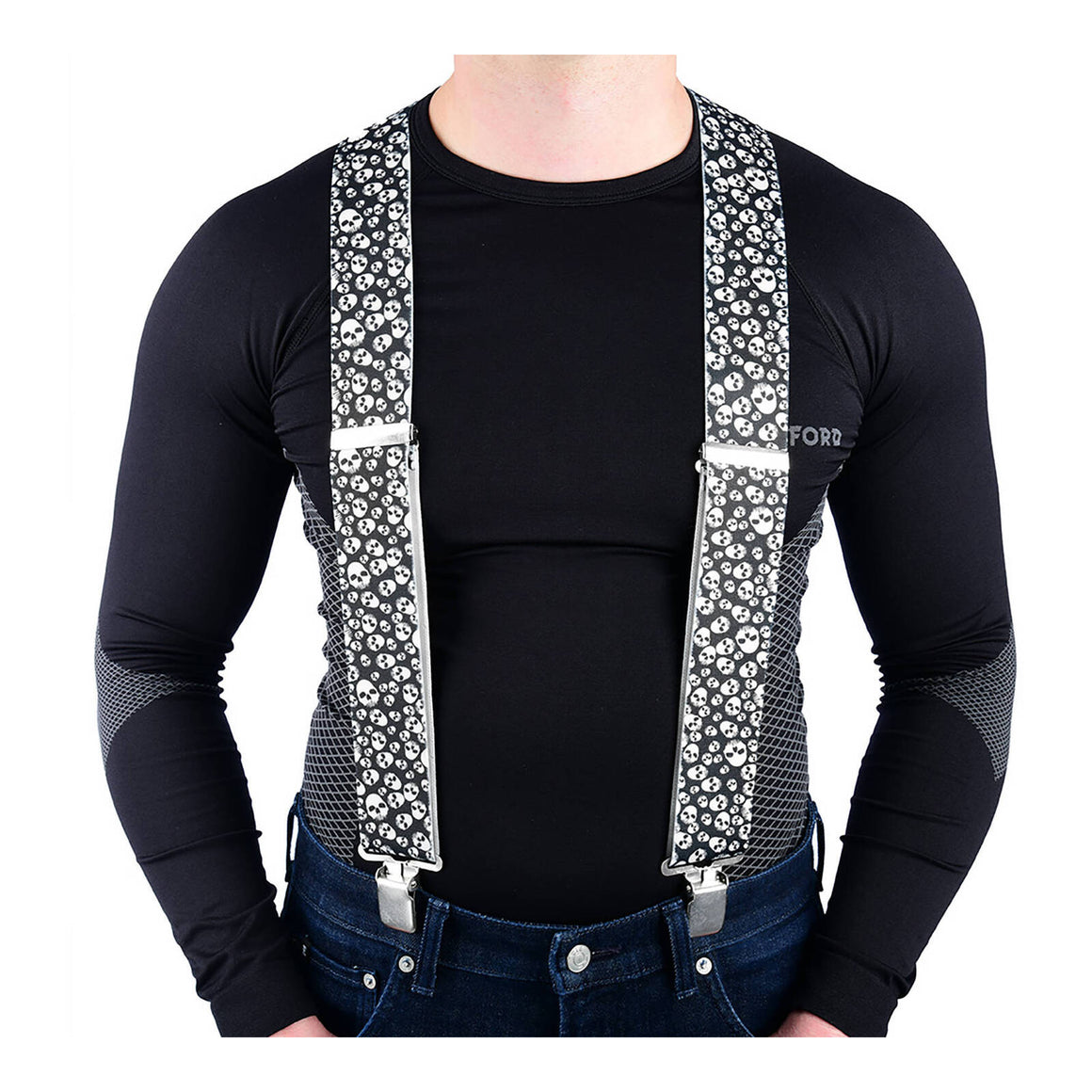 Oxford Riggers Braces - Skulls
