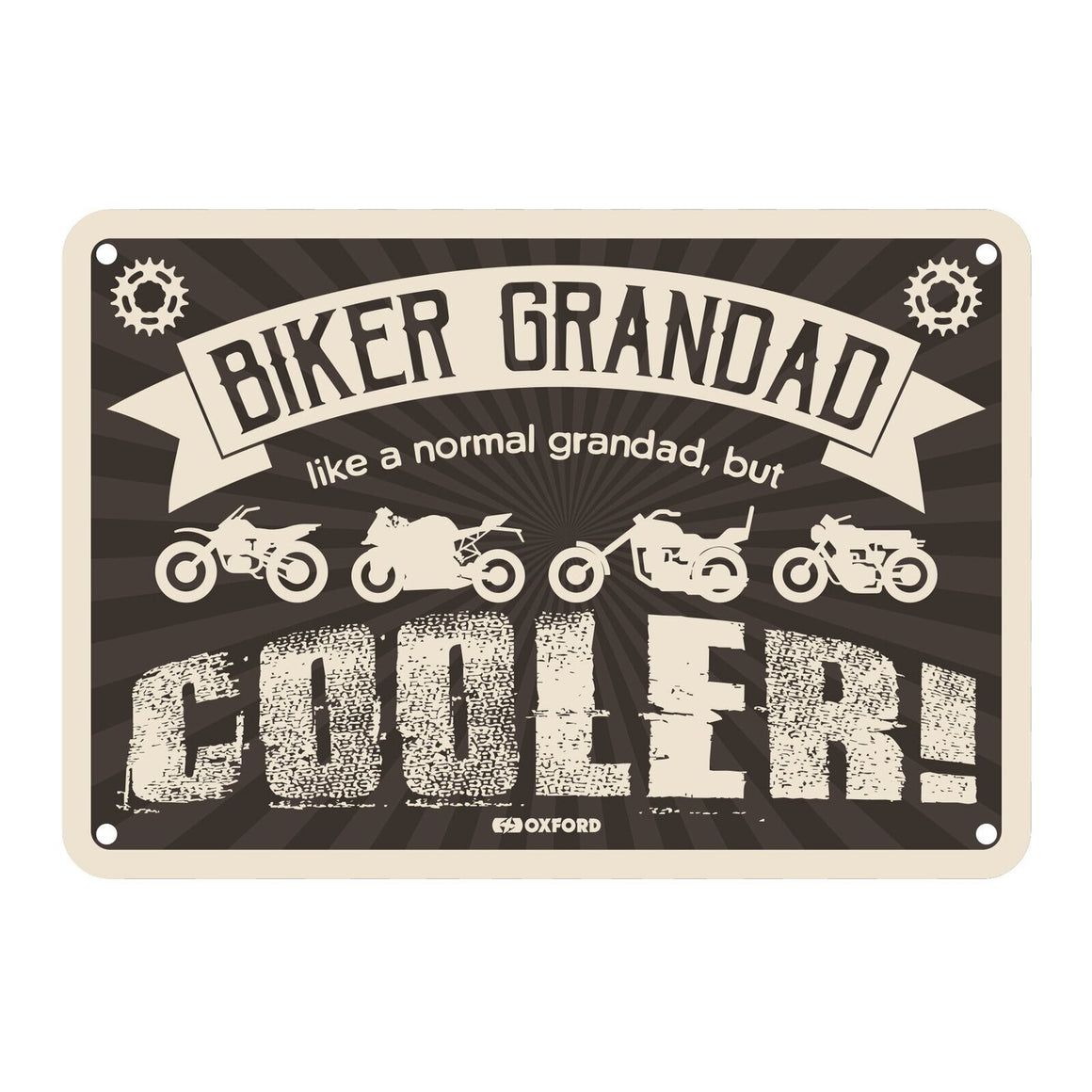Oxford Garage Metal Sign: Biker Grandad Cooler