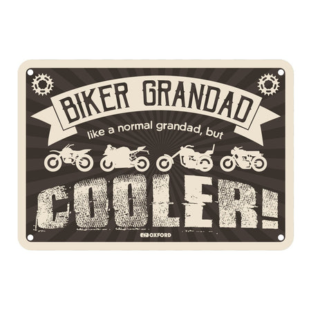 Oxford Garage Metal Sign: Biker Grandad Cooler