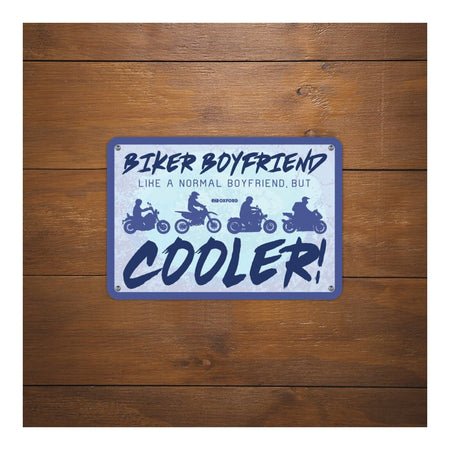 Oxford Garage Metal Sign: Biker Boyfriend Cooler