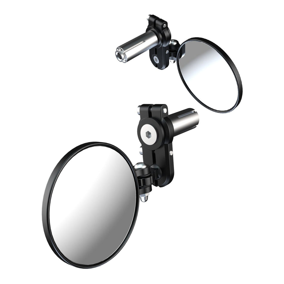 Oxford Fold Away Mirror - Black - PAIR