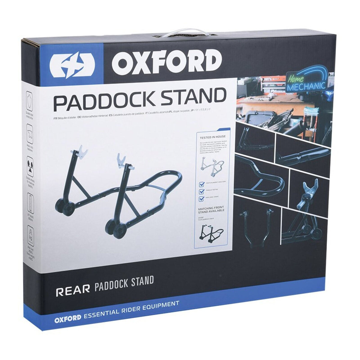 Oxford Black Rear Paddock Stand (Comes with V Hooks)