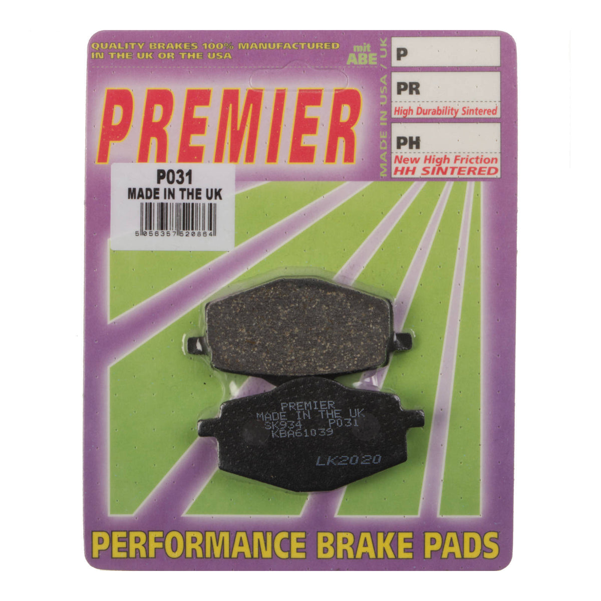 Premier Brake Pads - P Organic Standard