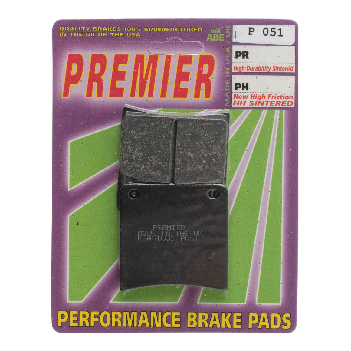 Premier Brake Pads - P Organic Standard