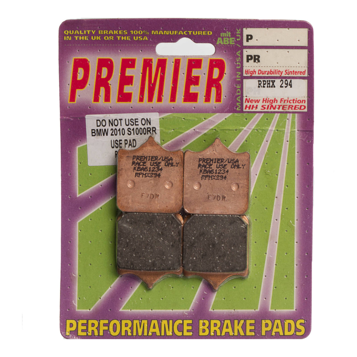 Premier Brake Pads - RPHX Sintered Racing Only