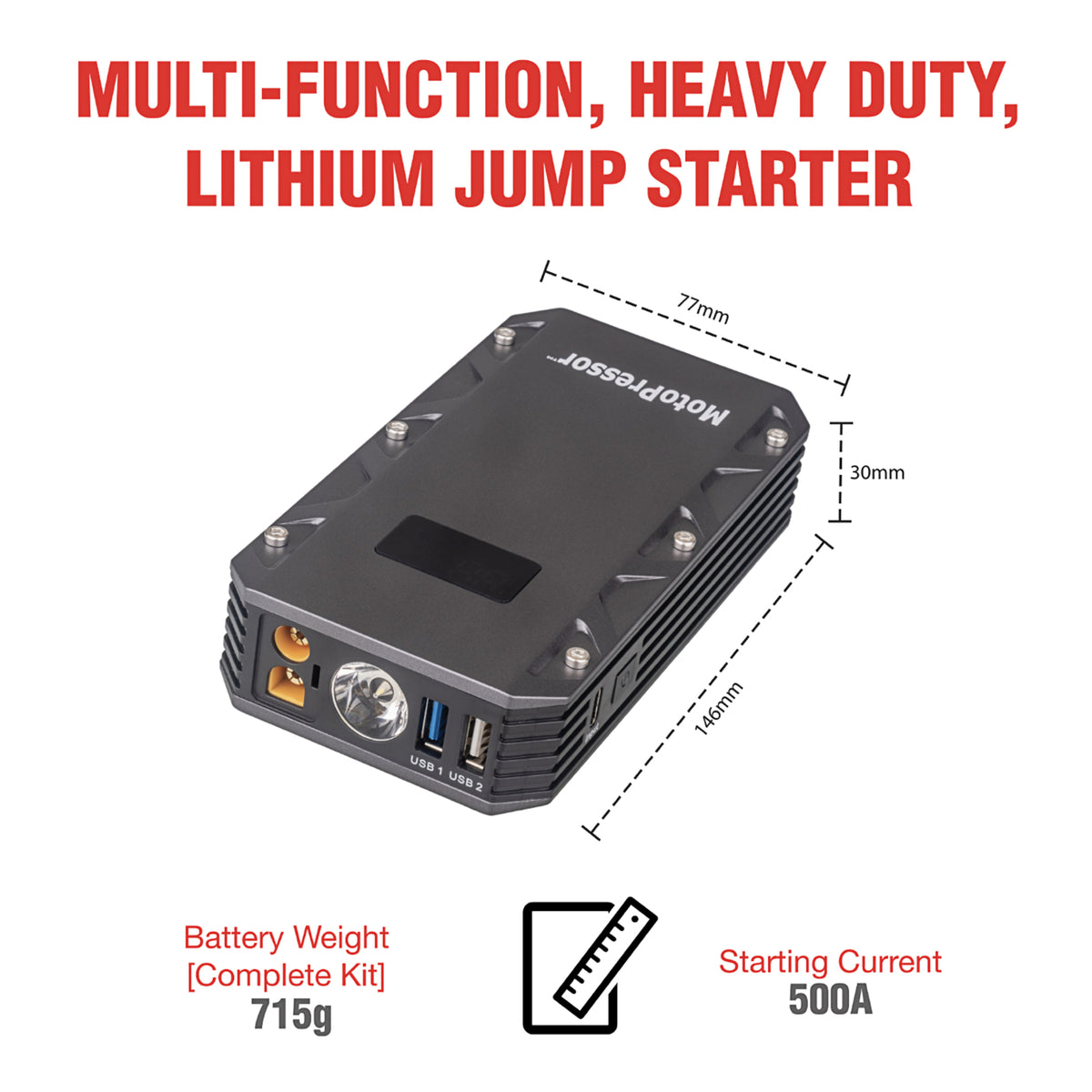 Rocky Creek Motor Pressor Jump Starter 500amp (UN3481)