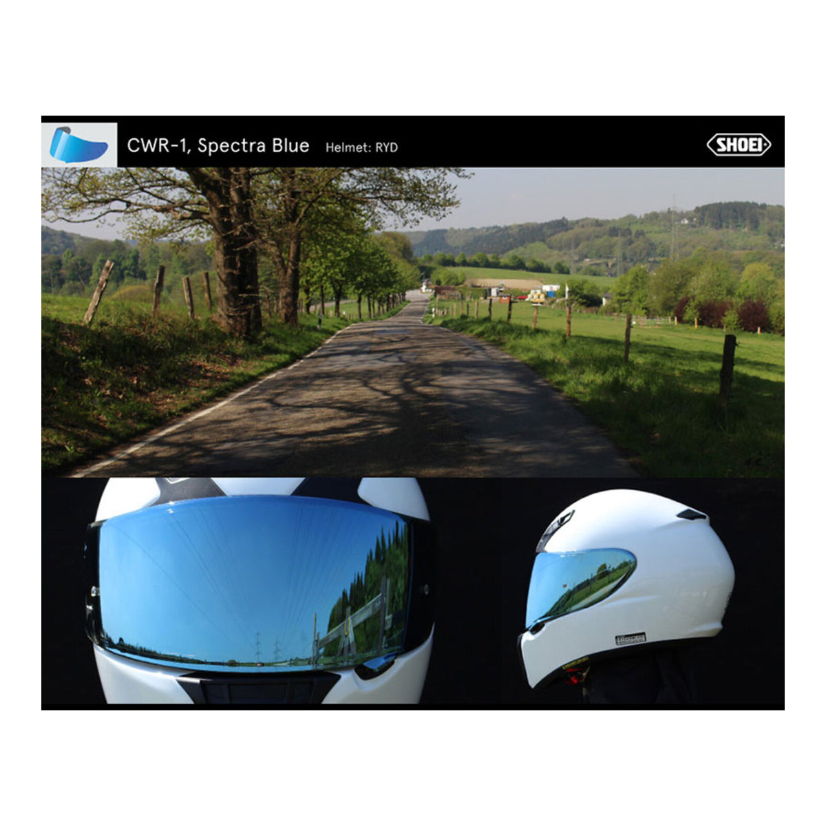 Shoei Visor NXR Ryd (X-Spirit 3 CWR-1) with Pin - Spectra Blue