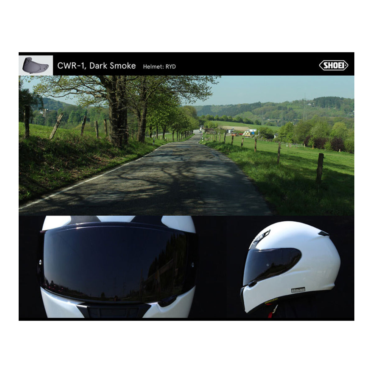 Shoei Visor NXR Ryd (X-Spirit 3 CWR-F) - Dark Smoke Flat