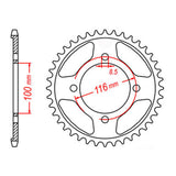 Sprocket Kit Kawasaki KLX140 Big Wheel - 428KRO 13/51