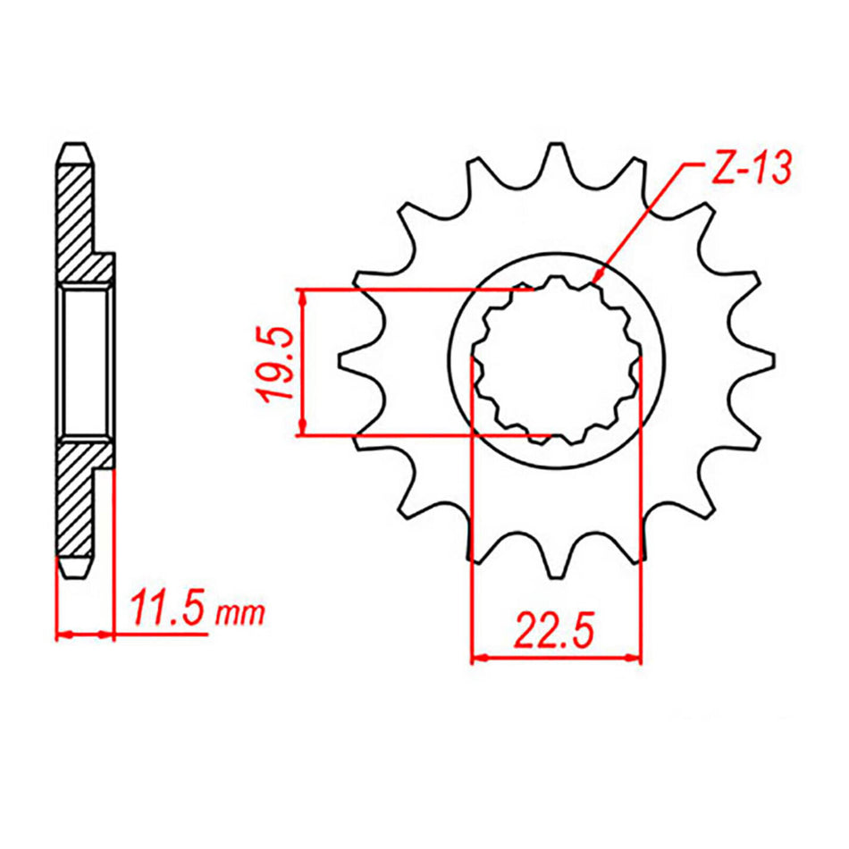 SPKT KIT DRZ125 / KLX125 Big Whl - 428KRO 14/57