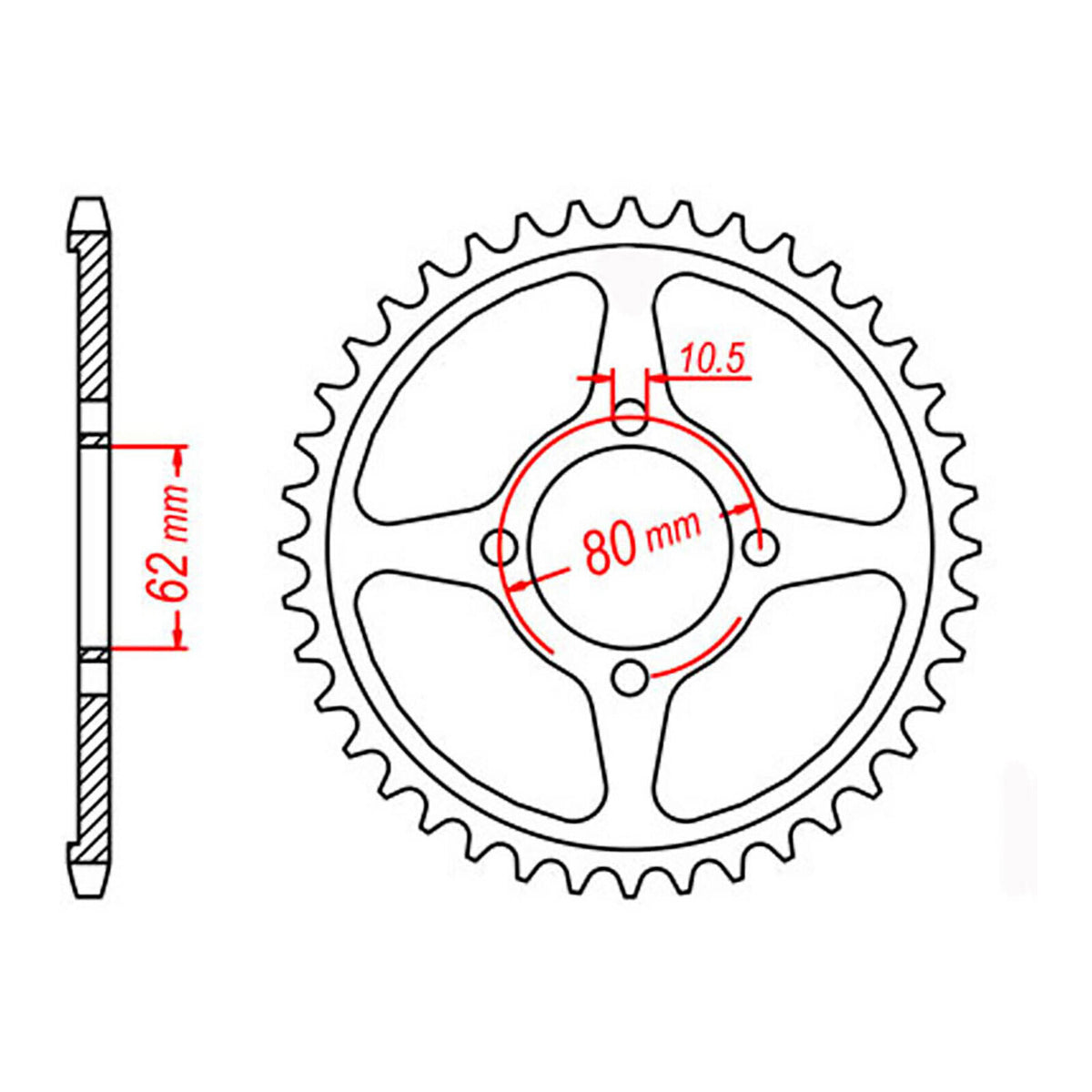 Sprocket Kit Yamaha TTR125 BW '02-'10 - 428H 13/54