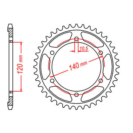 Sprocket Kit Suzuki TL1000S Gold (recommended) - GB530ZXW 17/38